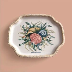 Elite Vintage Seashells Serving Metal Tray